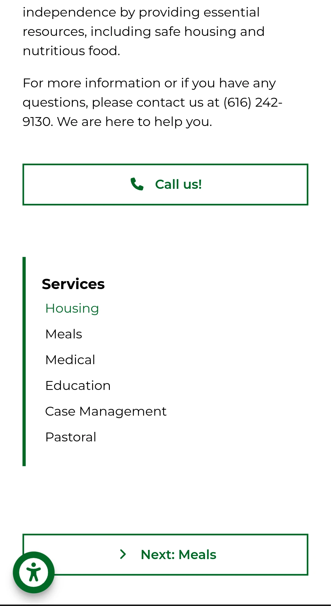 Mobile Housing UI: Large touch-friendly buttons.