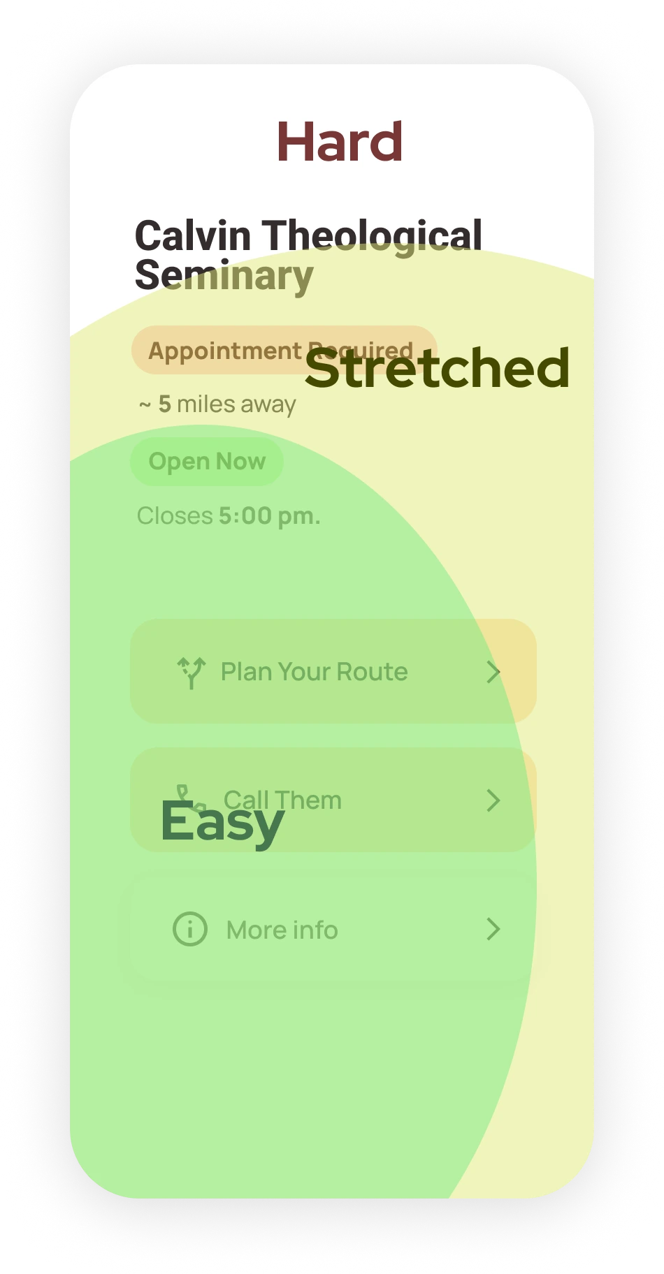 Heatmap overlay showing reachable screen zones for left-handed users.