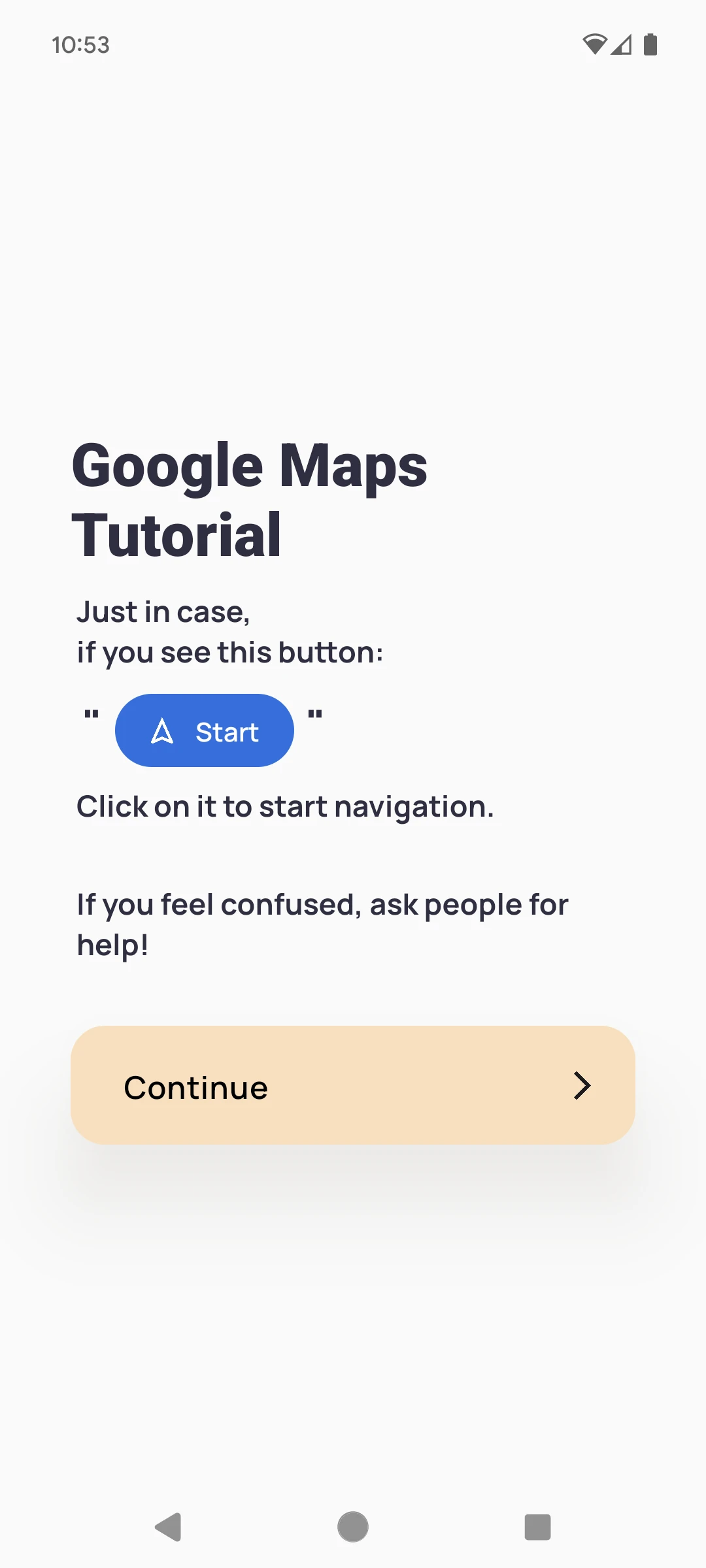 Usability Testing: Google Maps Start Button Issue